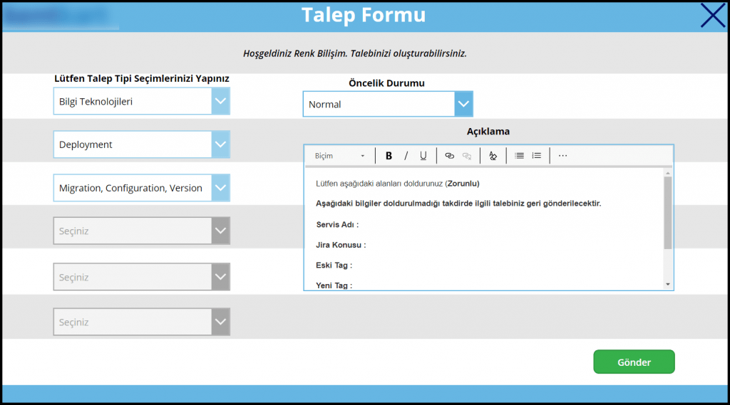 PowerApps Talep Takip Sistemi | Renk Bilişim