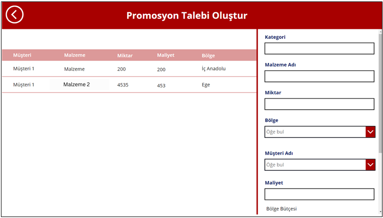 PowerApps Material Request System | Renk Bilişim